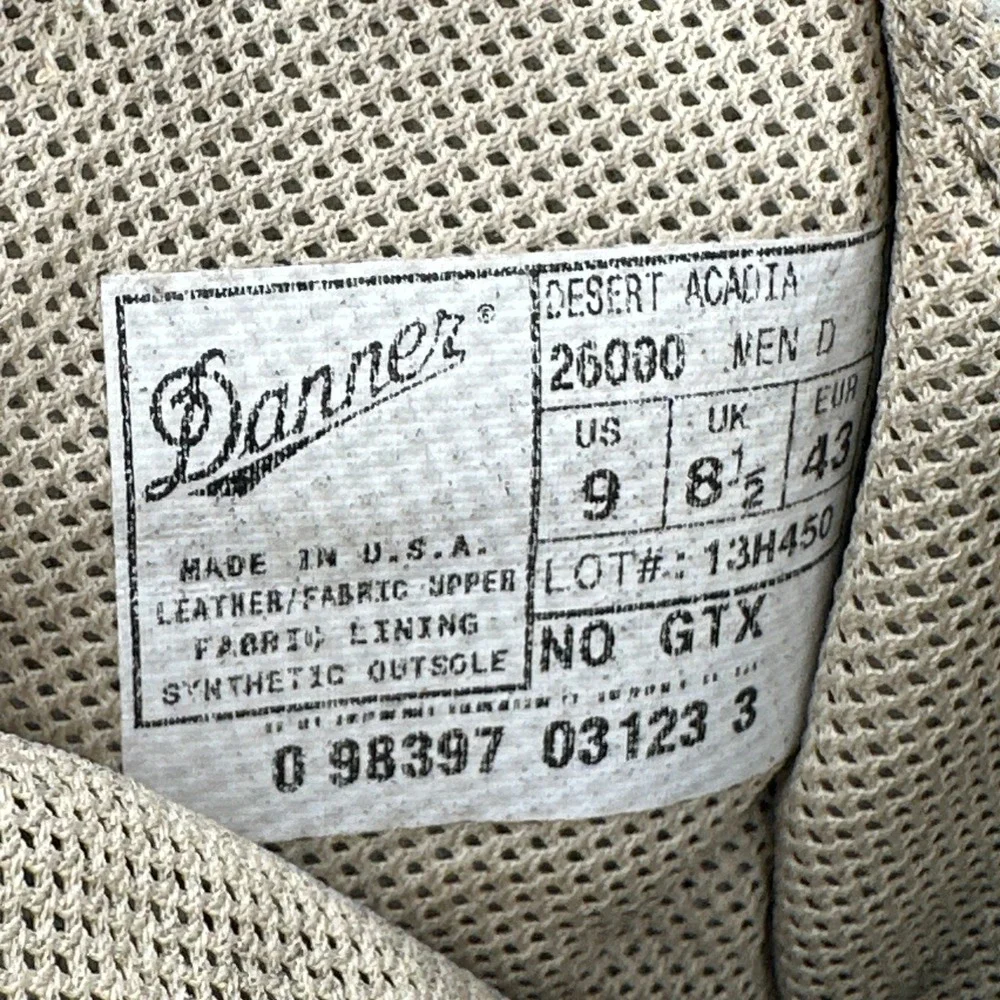 Danner Combat Boots Mens 9 Tan Suede Nylon Made in USA Tactical Hiking GTX 26000